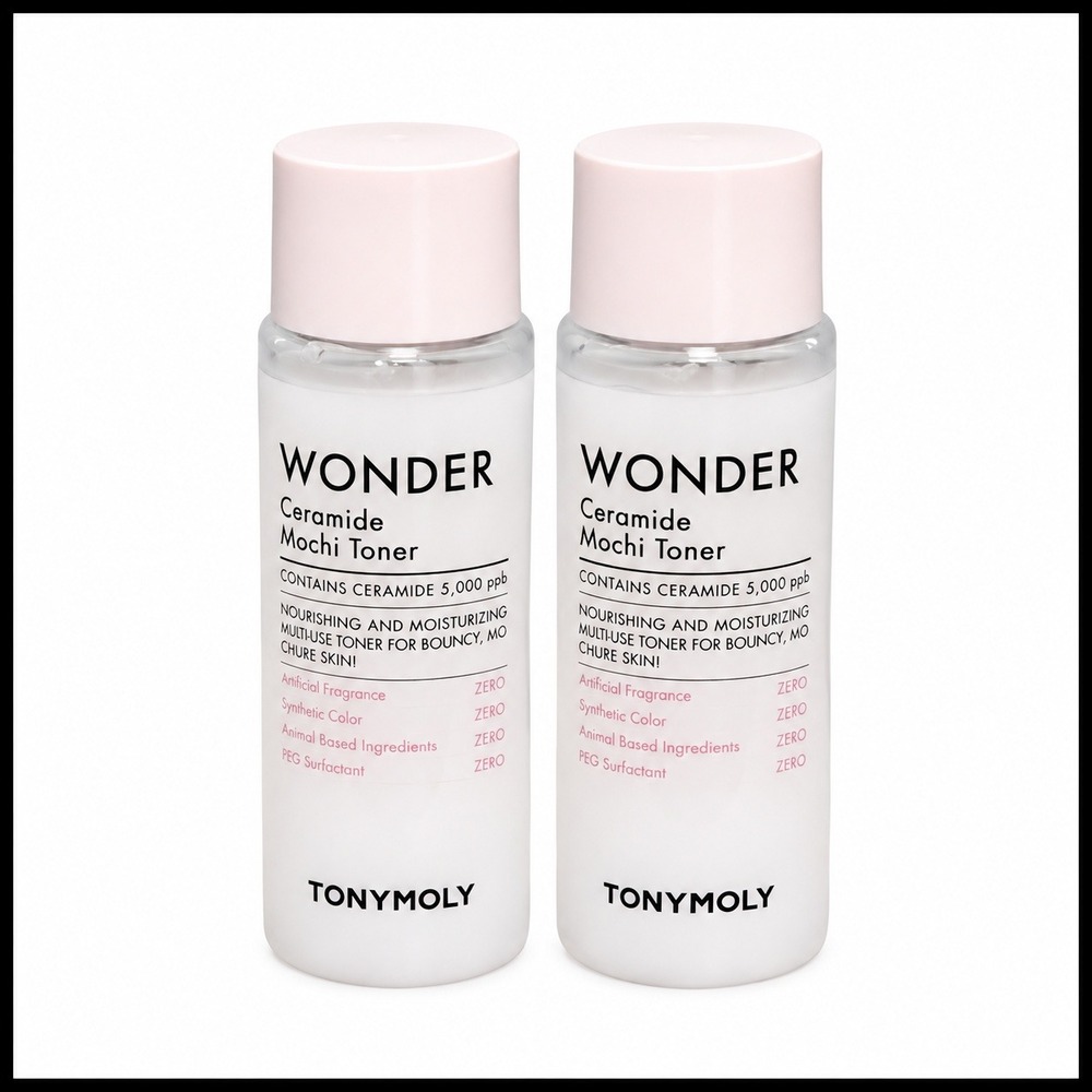 TONYMOLY WONDER Ceramide Mochi Toner 50ml Set of 2 Travel Size K-Beauty New